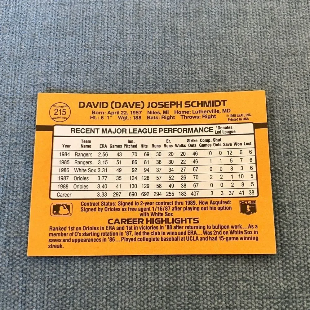 1989 Donruss Baltimore Orioles Baseball Card Trading Card